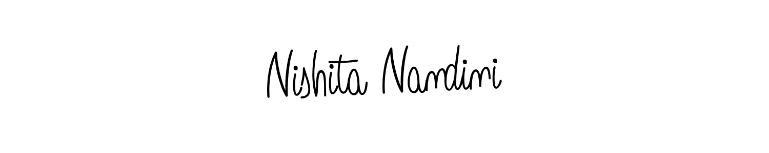 Nishita Nandini stylish signature style. Best Handwritten Sign (Angelique-Rose-font-FFP) for my name. Handwritten Signature Collection Ideas for my name Nishita Nandini. Nishita Nandini signature style 5 images and pictures png
