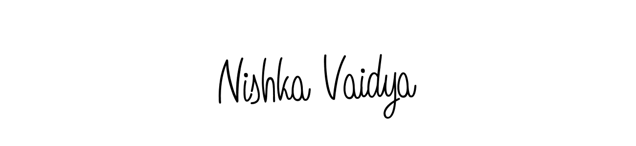 How to make Nishka Vaidya signature? Angelique-Rose-font-FFP is a professional autograph style. Create handwritten signature for Nishka Vaidya name. Nishka Vaidya signature style 5 images and pictures png