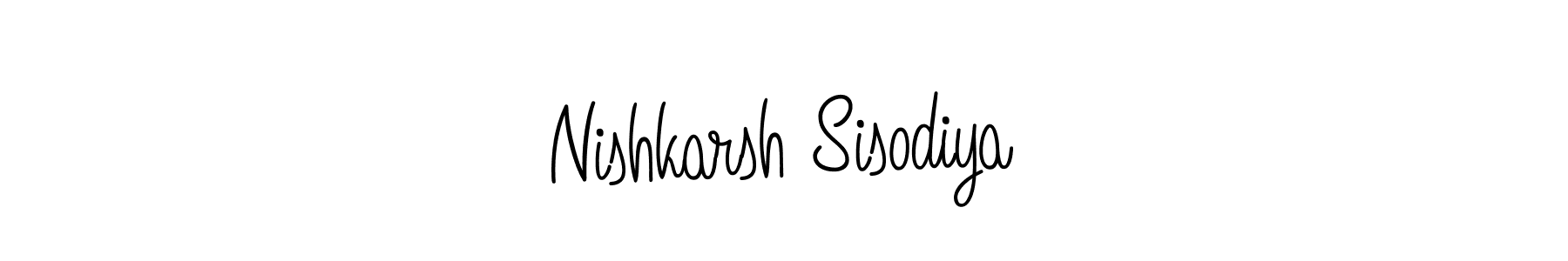 You should practise on your own different ways (Angelique-Rose-font-FFP) to write your name (Nishkarsh Sisodiya) in signature. don't let someone else do it for you. Nishkarsh Sisodiya signature style 5 images and pictures png