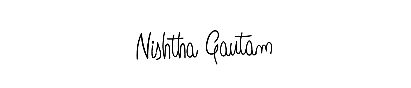 Nishtha Gautam stylish signature style. Best Handwritten Sign (Angelique-Rose-font-FFP) for my name. Handwritten Signature Collection Ideas for my name Nishtha Gautam. Nishtha Gautam signature style 5 images and pictures png