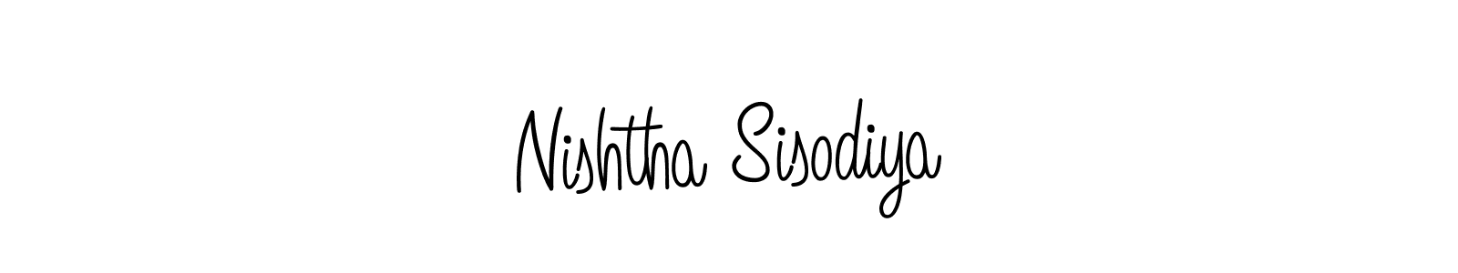How to make Nishtha Sisodiya name signature. Use Angelique-Rose-font-FFP style for creating short signs online. This is the latest handwritten sign. Nishtha Sisodiya signature style 5 images and pictures png