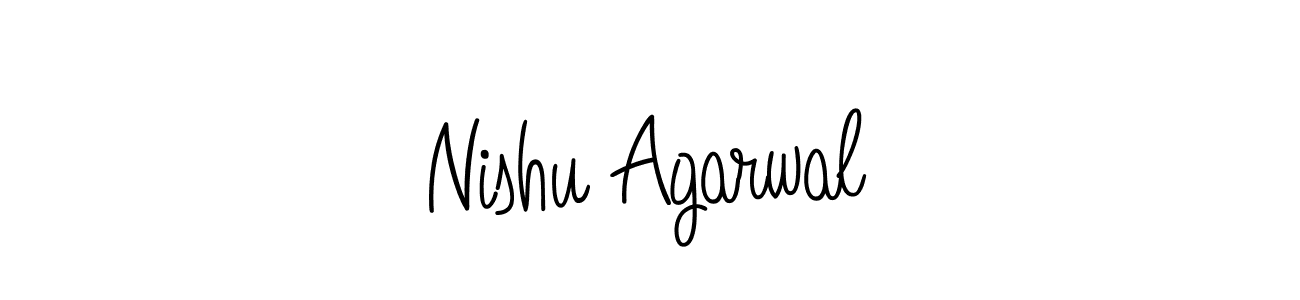 Make a beautiful signature design for name Nishu Agarwal. With this signature (Angelique-Rose-font-FFP) style, you can create a handwritten signature for free. Nishu Agarwal signature style 5 images and pictures png