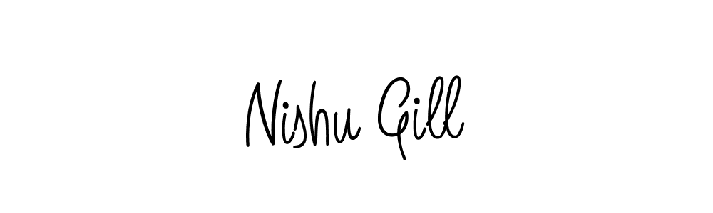 The best way (Angelique-Rose-font-FFP) to make a short signature is to pick only two or three words in your name. The name Nishu Gill include a total of six letters. For converting this name. Nishu Gill signature style 5 images and pictures png