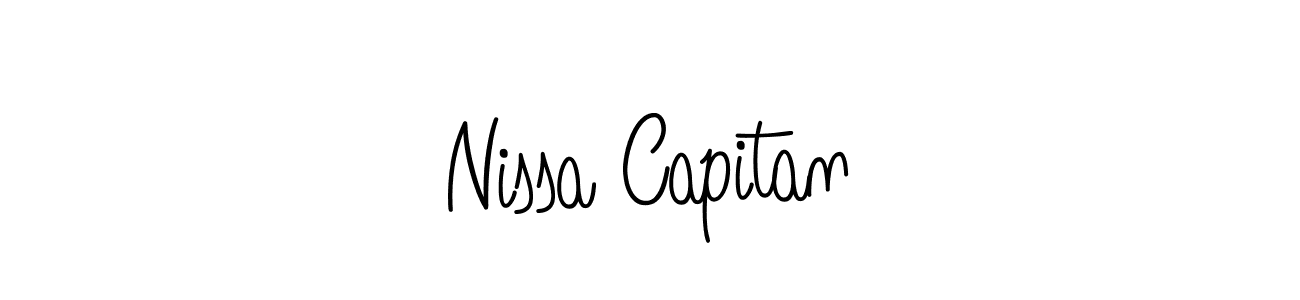 This is the best signature style for the Nissa Capitan name. Also you like these signature font (Angelique-Rose-font-FFP). Mix name signature. Nissa Capitan signature style 5 images and pictures png