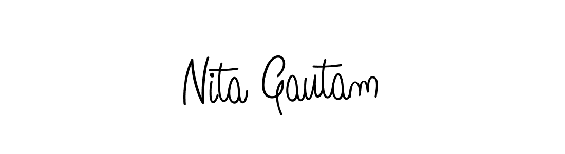 Nita Gautam stylish signature style. Best Handwritten Sign (Angelique-Rose-font-FFP) for my name. Handwritten Signature Collection Ideas for my name Nita Gautam. Nita Gautam signature style 5 images and pictures png