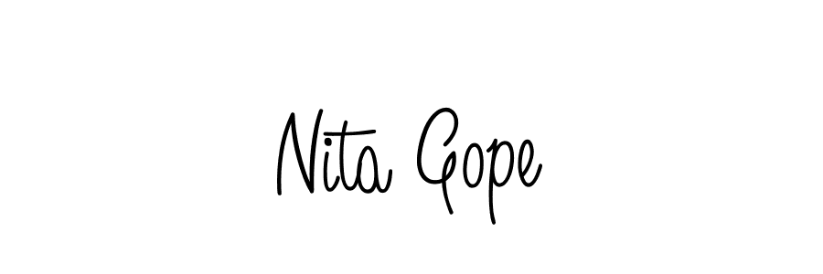 The best way (Angelique-Rose-font-FFP) to make a short signature is to pick only two or three words in your name. The name Nita Gope include a total of six letters. For converting this name. Nita Gope signature style 5 images and pictures png