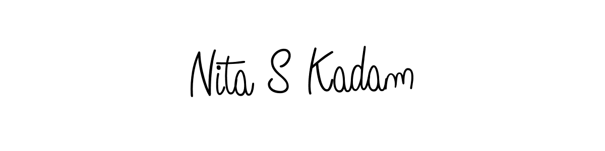if you are searching for the best signature style for your name Nita S Kadam. so please give up your signature search. here we have designed multiple signature styles  using Angelique-Rose-font-FFP. Nita S Kadam signature style 5 images and pictures png
