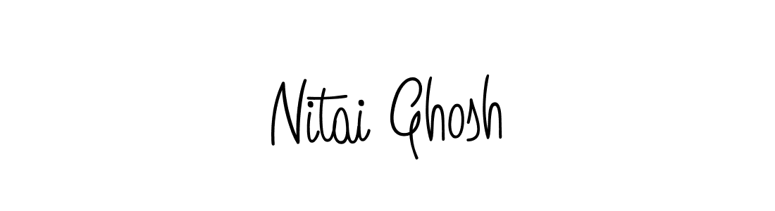 You should practise on your own different ways (Angelique-Rose-font-FFP) to write your name (Nitai Ghosh) in signature. don't let someone else do it for you. Nitai Ghosh signature style 5 images and pictures png