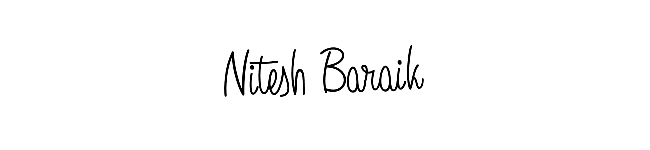 How to make Nitesh Baraik signature? Angelique-Rose-font-FFP is a professional autograph style. Create handwritten signature for Nitesh Baraik name. Nitesh Baraik signature style 5 images and pictures png