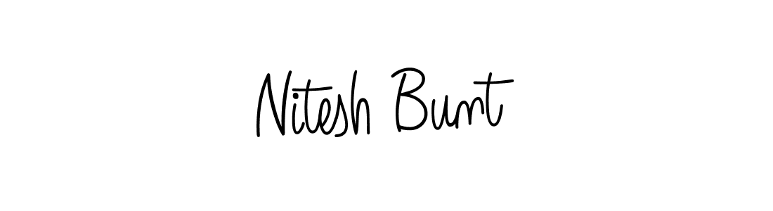 You should practise on your own different ways (Angelique-Rose-font-FFP) to write your name (Nitesh Bunt) in signature. don't let someone else do it for you. Nitesh Bunt signature style 5 images and pictures png