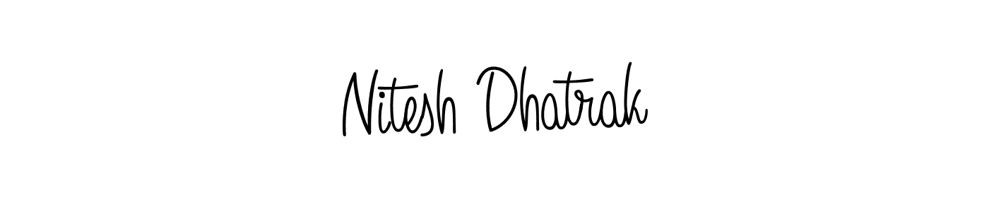 The best way (Angelique-Rose-font-FFP) to make a short signature is to pick only two or three words in your name. The name Nitesh Dhatrak include a total of six letters. For converting this name. Nitesh Dhatrak signature style 5 images and pictures png