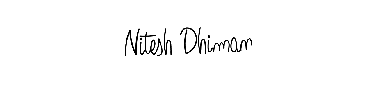 You should practise on your own different ways (Angelique-Rose-font-FFP) to write your name (Nitesh Dhiman) in signature. don't let someone else do it for you. Nitesh Dhiman signature style 5 images and pictures png