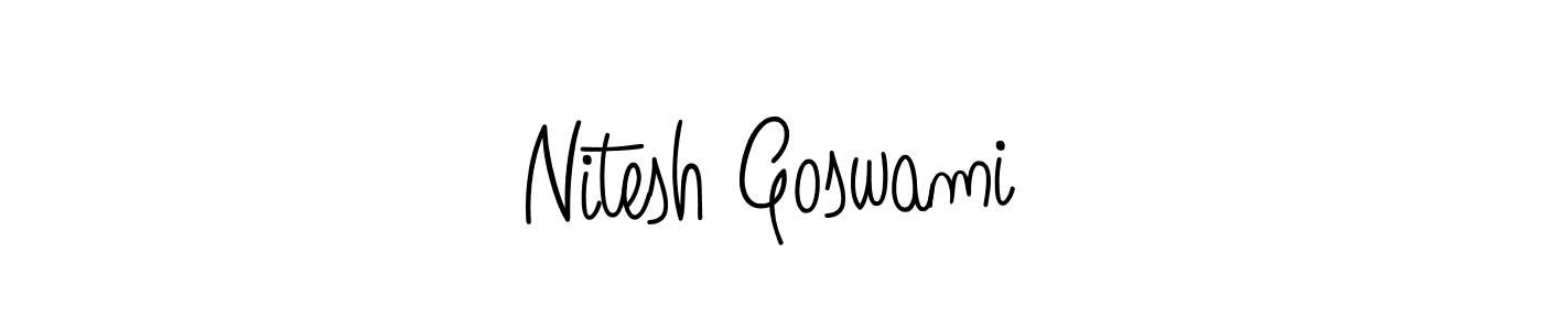 Use a signature maker to create a handwritten signature online. With this signature software, you can design (Angelique-Rose-font-FFP) your own signature for name Nitesh Goswami. Nitesh Goswami signature style 5 images and pictures png