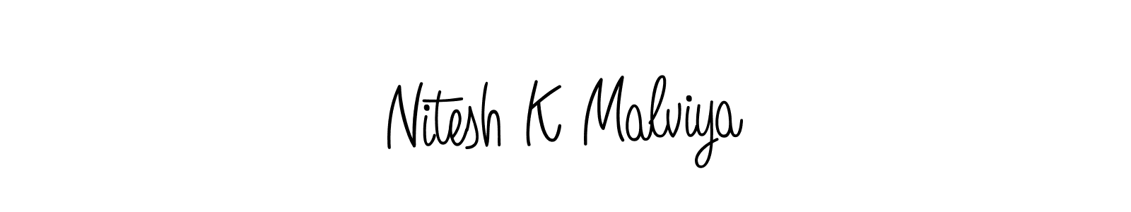 Design your own signature with our free online signature maker. With this signature software, you can create a handwritten (Angelique-Rose-font-FFP) signature for name Nitesh K Malviya. Nitesh K Malviya signature style 5 images and pictures png