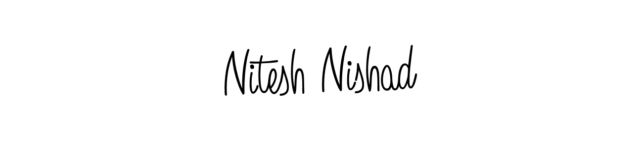 How to make Nitesh Nishad name signature. Use Angelique-Rose-font-FFP style for creating short signs online. This is the latest handwritten sign. Nitesh Nishad signature style 5 images and pictures png
