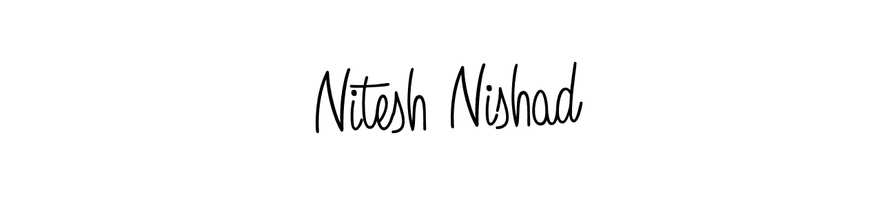 How to make Nitesh Nishad name signature. Use Angelique-Rose-font-FFP style for creating short signs online. This is the latest handwritten sign. Nitesh Nishad signature style 5 images and pictures png