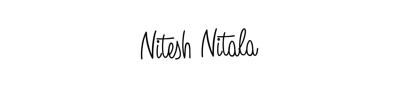 Use a signature maker to create a handwritten signature online. With this signature software, you can design (Angelique-Rose-font-FFP) your own signature for name Nitesh Nitala. Nitesh Nitala signature style 5 images and pictures png