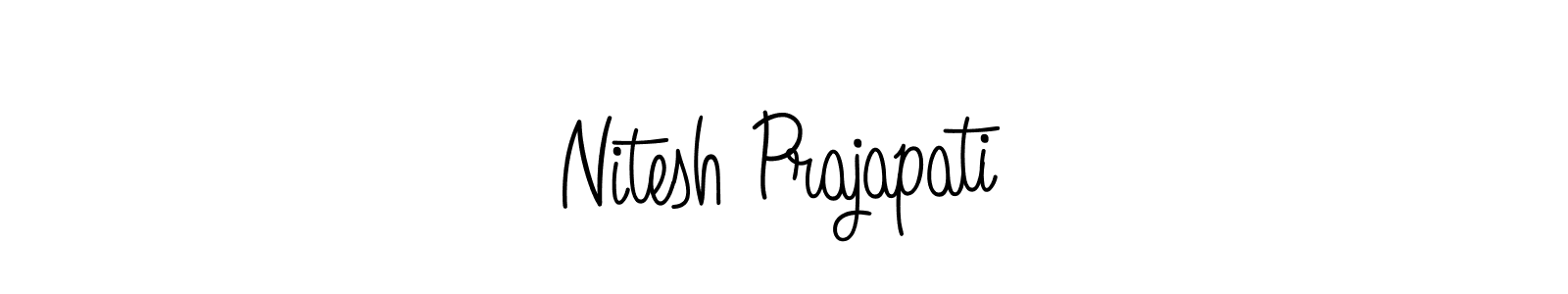 Design your own signature with our free online signature maker. With this signature software, you can create a handwritten (Angelique-Rose-font-FFP) signature for name Nitesh Prajapati. Nitesh Prajapati signature style 5 images and pictures png