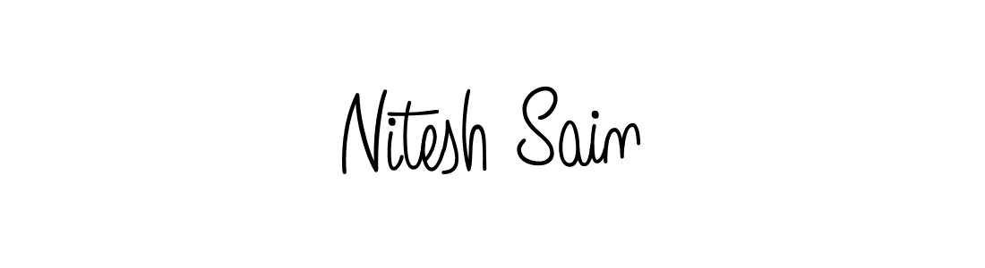 How to Draw Nitesh Sain signature style? Angelique-Rose-font-FFP is a latest design signature styles for name Nitesh Sain. Nitesh Sain signature style 5 images and pictures png