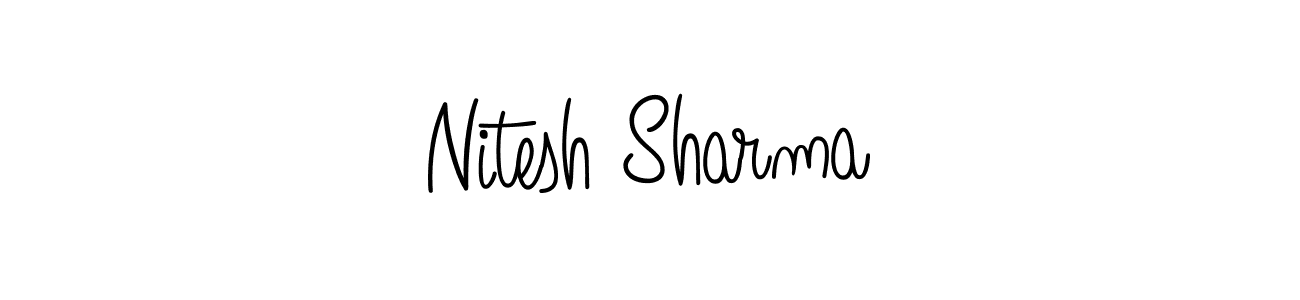 The best way (Angelique-Rose-font-FFP) to make a short signature is to pick only two or three words in your name. The name Nitesh Sharma include a total of six letters. For converting this name. Nitesh Sharma signature style 5 images and pictures png