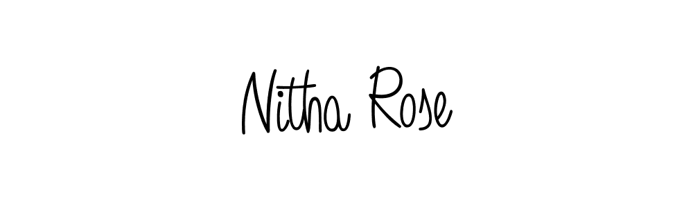 You should practise on your own different ways (Angelique-Rose-font-FFP) to write your name (Nitha Rose) in signature. don't let someone else do it for you. Nitha Rose signature style 5 images and pictures png