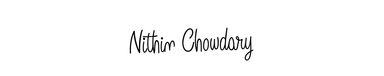 Also we have Nithin Chowdary name is the best signature style. Create professional handwritten signature collection using Angelique-Rose-font-FFP autograph style. Nithin Chowdary signature style 5 images and pictures png