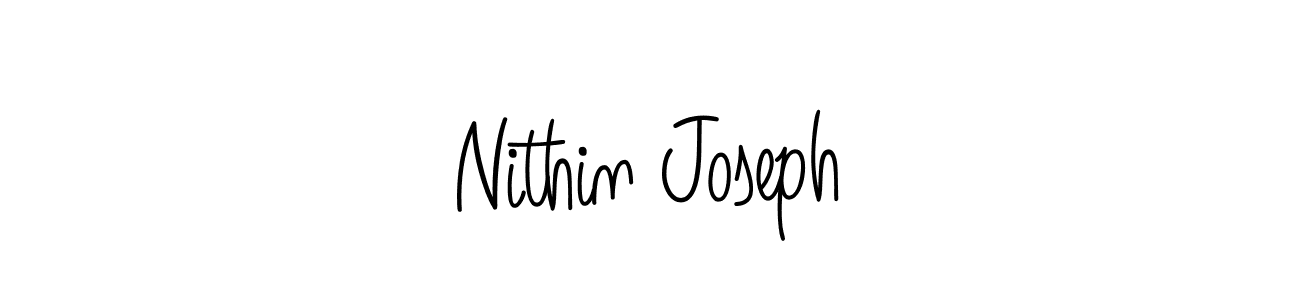 How to make Nithin Joseph name signature. Use Angelique-Rose-font-FFP style for creating short signs online. This is the latest handwritten sign. Nithin Joseph signature style 5 images and pictures png
