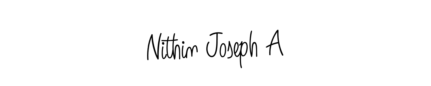 You should practise on your own different ways (Angelique-Rose-font-FFP) to write your name (Nithin Joseph A) in signature. don't let someone else do it for you. Nithin Joseph A signature style 5 images and pictures png