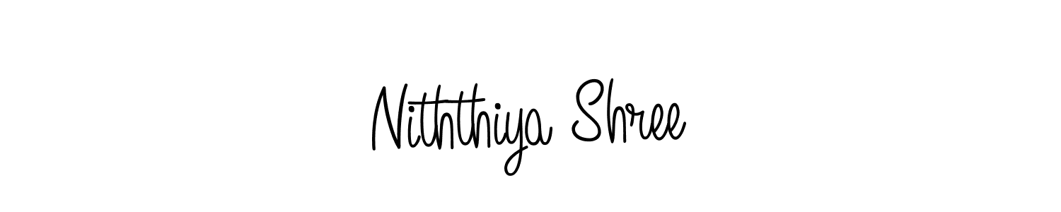 Design your own signature with our free online signature maker. With this signature software, you can create a handwritten (Angelique-Rose-font-FFP) signature for name Niththiya Shree. Niththiya Shree signature style 5 images and pictures png