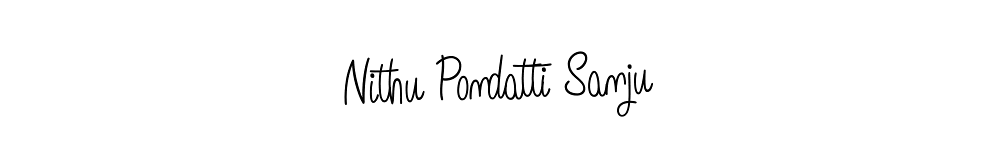 Make a beautiful signature design for name Nithu Pondatti Sanju. With this signature (Angelique-Rose-font-FFP) style, you can create a handwritten signature for free. Nithu Pondatti Sanju signature style 5 images and pictures png
