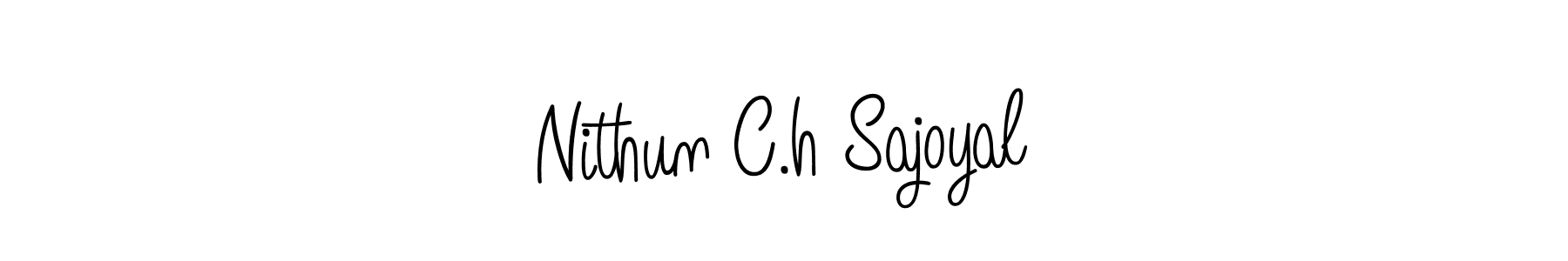 You should practise on your own different ways (Angelique-Rose-font-FFP) to write your name (Nithun C.h Sajoyal) in signature. don't let someone else do it for you. Nithun C.h Sajoyal signature style 5 images and pictures png