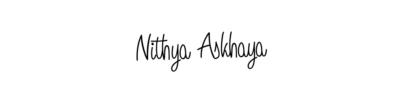 Similarly Angelique-Rose-font-FFP is the best handwritten signature design. Signature creator online .You can use it as an online autograph creator for name Nithya Askhaya. Nithya Askhaya signature style 5 images and pictures png