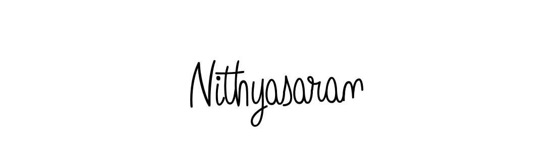 Design your own signature with our free online signature maker. With this signature software, you can create a handwritten (Angelique-Rose-font-FFP) signature for name Nithyasaran. Nithyasaran signature style 5 images and pictures png