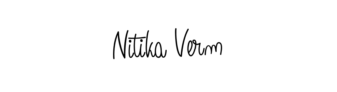 The best way (Angelique-Rose-font-FFP) to make a short signature is to pick only two or three words in your name. The name Nitika Verm include a total of six letters. For converting this name. Nitika Verm signature style 5 images and pictures png