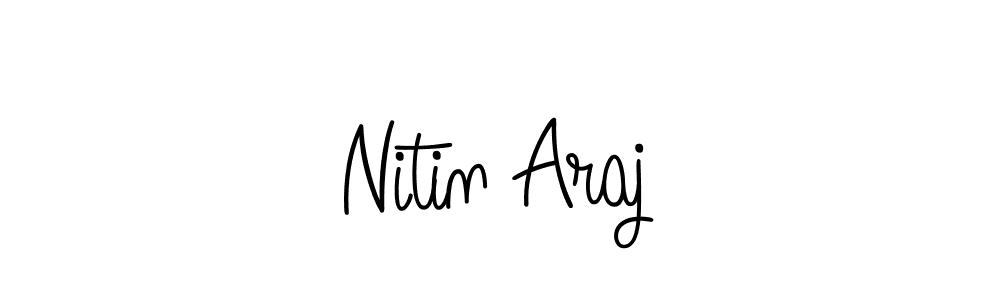 You should practise on your own different ways (Angelique-Rose-font-FFP) to write your name (Nitin Araj) in signature. don't let someone else do it for you. Nitin Araj signature style 5 images and pictures png