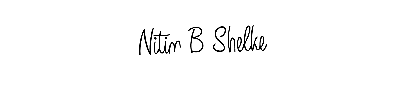 Use a signature maker to create a handwritten signature online. With this signature software, you can design (Angelique-Rose-font-FFP) your own signature for name Nitin B Shelke. Nitin B Shelke signature style 5 images and pictures png