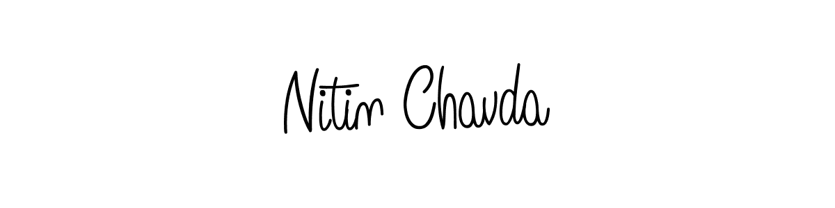 Nitin Chavda stylish signature style. Best Handwritten Sign (Angelique-Rose-font-FFP) for my name. Handwritten Signature Collection Ideas for my name Nitin Chavda. Nitin Chavda signature style 5 images and pictures png
