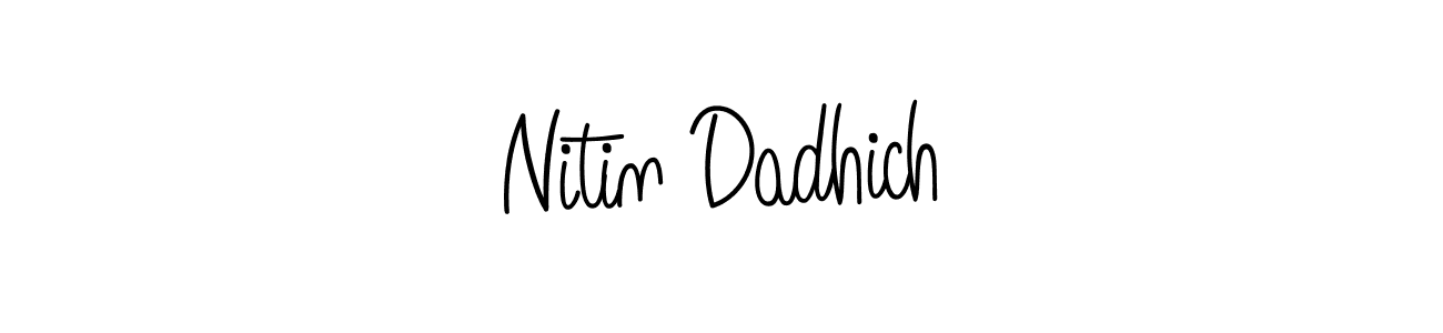 Also we have Nitin Dadhich name is the best signature style. Create professional handwritten signature collection using Angelique-Rose-font-FFP autograph style. Nitin Dadhich signature style 5 images and pictures png