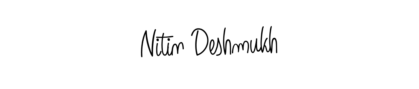 You should practise on your own different ways (Angelique-Rose-font-FFP) to write your name (Nitin Deshmukh) in signature. don't let someone else do it for you. Nitin Deshmukh signature style 5 images and pictures png