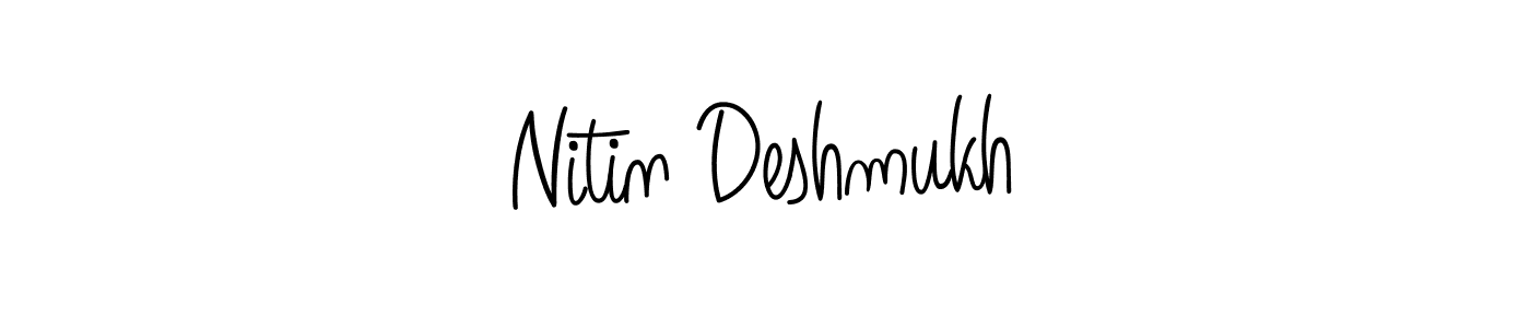 You should practise on your own different ways (Angelique-Rose-font-FFP) to write your name (Nitin Deshmukh) in signature. don't let someone else do it for you. Nitin Deshmukh signature style 5 images and pictures png