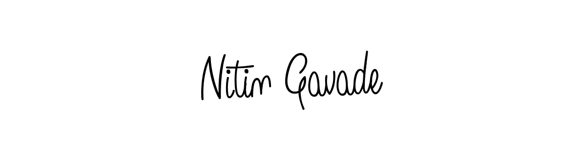 How to make Nitin Gavade name signature. Use Angelique-Rose-font-FFP style for creating short signs online. This is the latest handwritten sign. Nitin Gavade signature style 5 images and pictures png