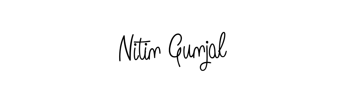 The best way (Angelique-Rose-font-FFP) to make a short signature is to pick only two or three words in your name. The name Nitin Gunjal include a total of six letters. For converting this name. Nitin Gunjal signature style 5 images and pictures png