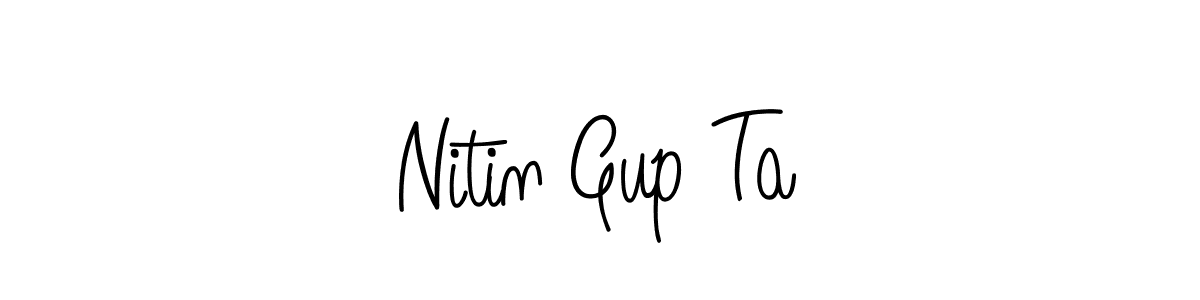 How to make Nitin Gup Ta signature? Angelique-Rose-font-FFP is a professional autograph style. Create handwritten signature for Nitin Gup Ta name. Nitin Gup Ta signature style 5 images and pictures png