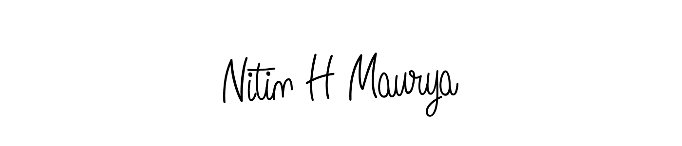 Design your own signature with our free online signature maker. With this signature software, you can create a handwritten (Angelique-Rose-font-FFP) signature for name Nitin H Maurya. Nitin H Maurya signature style 5 images and pictures png