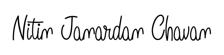 A timeless handwritten aesthetic for Nitin Janardan Chavan. The Angelique-Rose-font-FFP font gives your signature a handcrafted feel with natural curves. Nitin Janardan Chavan signature style 5 images and pictures png