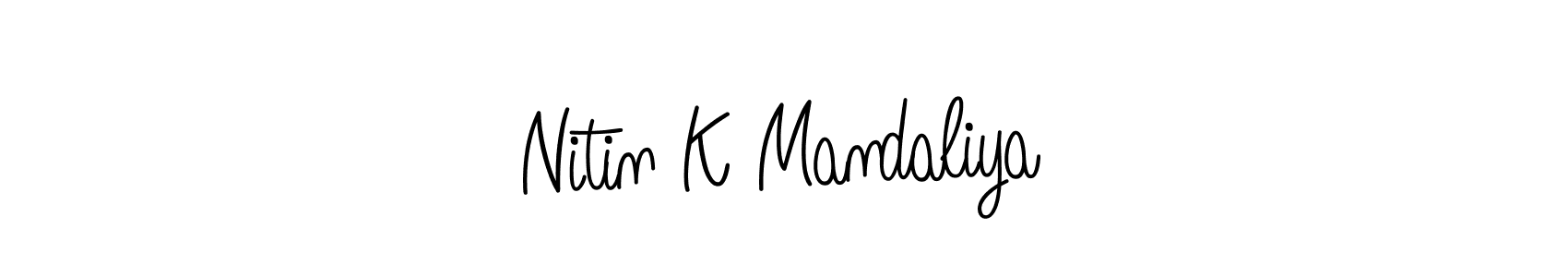 Use a signature maker to create a handwritten signature online. With this signature software, you can design (Angelique-Rose-font-FFP) your own signature for name Nitin K Mandaliya. Nitin K Mandaliya signature style 5 images and pictures png