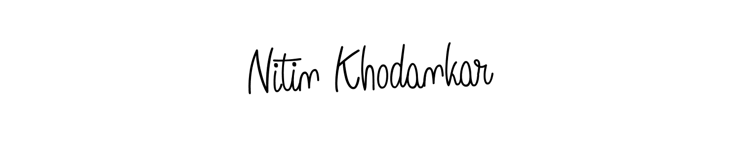 Make a beautiful signature design for name Nitin Khodankar. With this signature (Angelique-Rose-font-FFP) style, you can create a handwritten signature for free. Nitin Khodankar signature style 5 images and pictures png