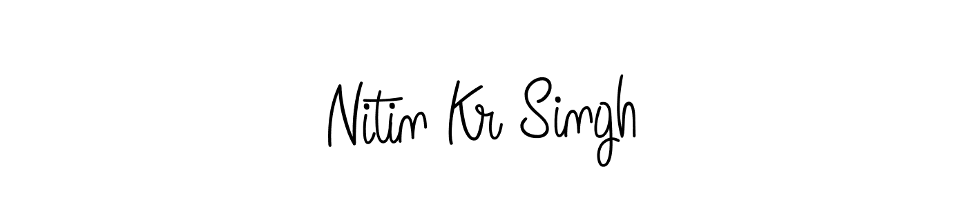 Design your own signature with our free online signature maker. With this signature software, you can create a handwritten (Angelique-Rose-font-FFP) signature for name Nitin Kr Singh. Nitin Kr Singh signature style 5 images and pictures png