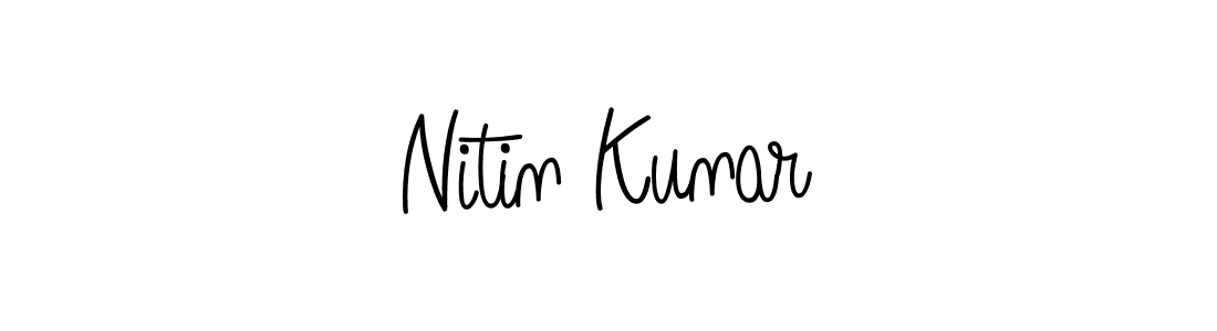 The best way (Angelique-Rose-font-FFP) to make a short signature is to pick only two or three words in your name. The name Nitin Kunar include a total of six letters. For converting this name. Nitin Kunar signature style 5 images and pictures png