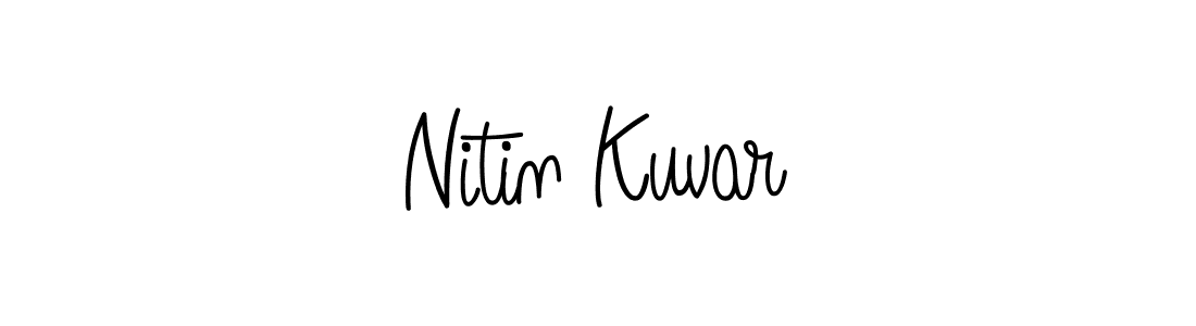 You should practise on your own different ways (Angelique-Rose-font-FFP) to write your name (Nitin Kuvar) in signature. don't let someone else do it for you. Nitin Kuvar signature style 5 images and pictures png